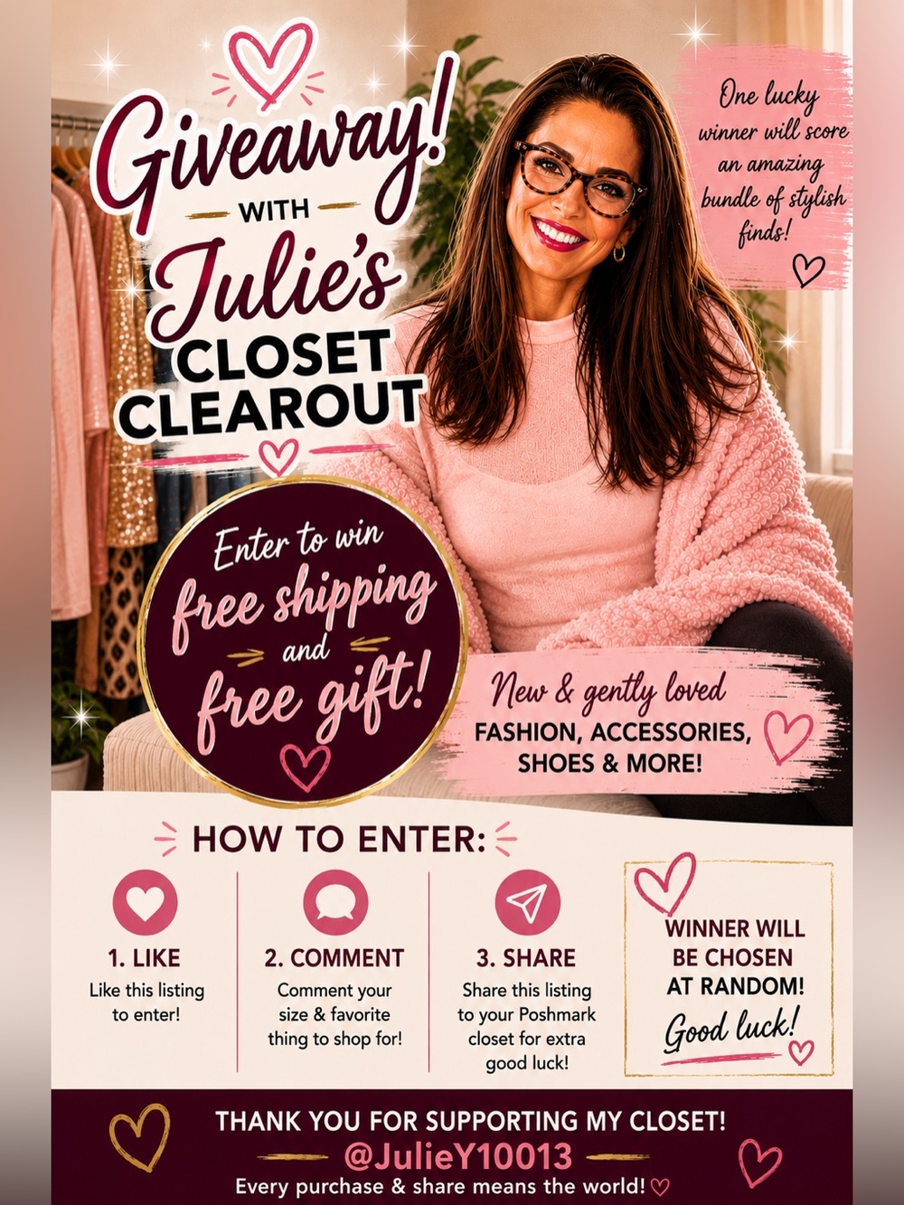Free Giveaway ~ You Won Julie’s Giveaway ~ Congrats on your Free Shipping!
